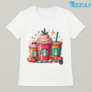 Cute Coffee and Strawberry Drinks Graphic T-Shirt