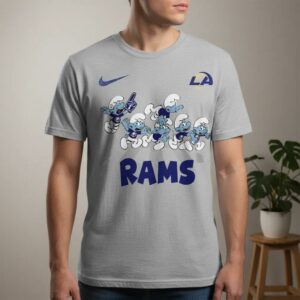 The Smurfs Go Rams Cartoon Los Angeles Rams T Shirt