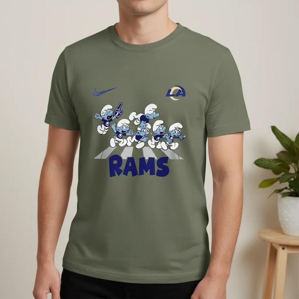 The Smurfs Go Rams Cartoon Los Angeles Rams T Shirt The Smurfs Go Rams Cartoon Los Angeles Rams T Shirt