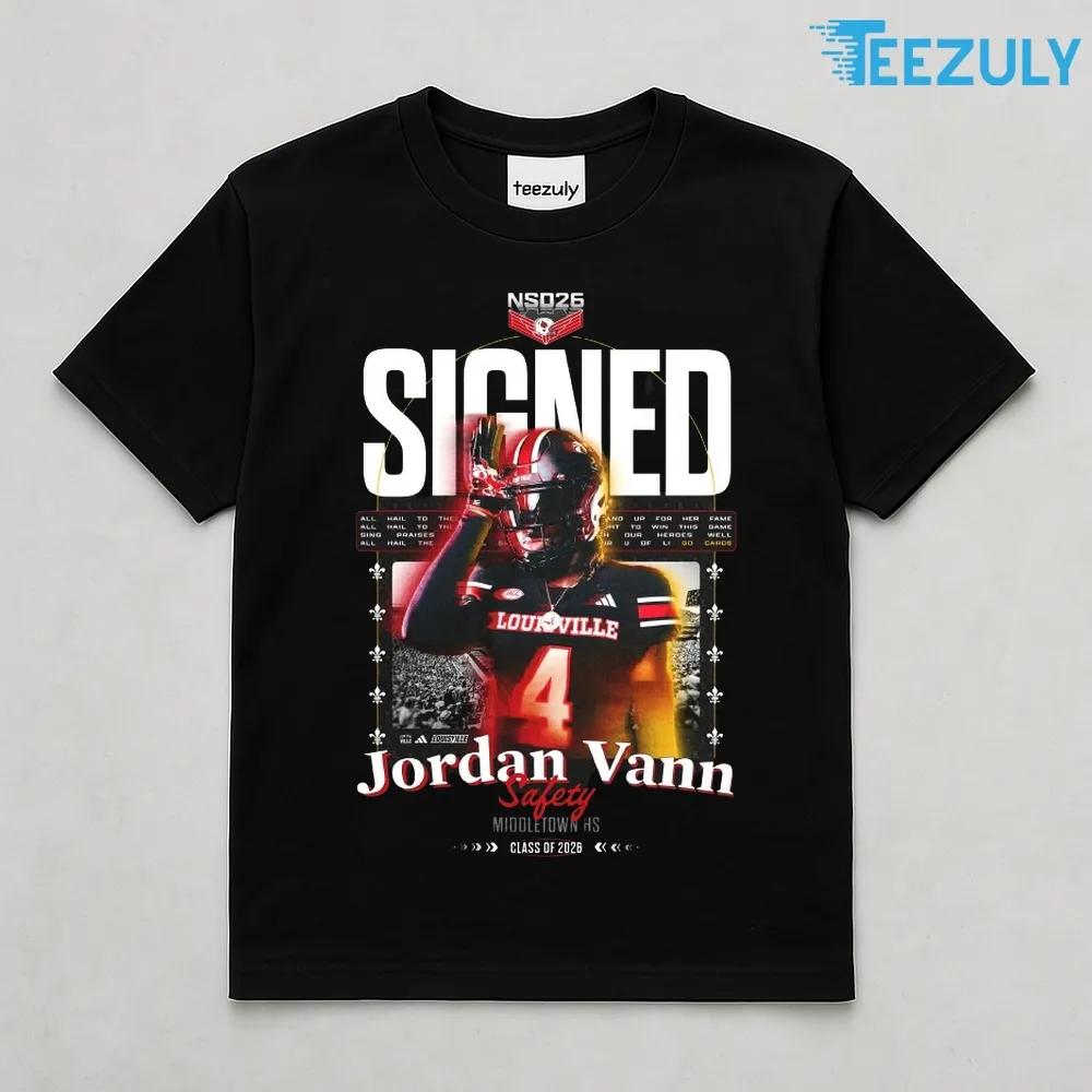 Jordan Vann Safety Middletown HS Louisville Cardinals Class of 2026 T shirt Jordan Vann Safety Middletown HS Louisville Cardinals Class of 2026 T shirt