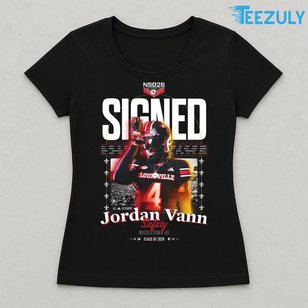 Jordan Vann Safety Middletown HS Louisville Cardinals Class of 2026 T shirt Jordan Vann Safety Middletown HS Louisville Cardinals Class of 2026 T shirt