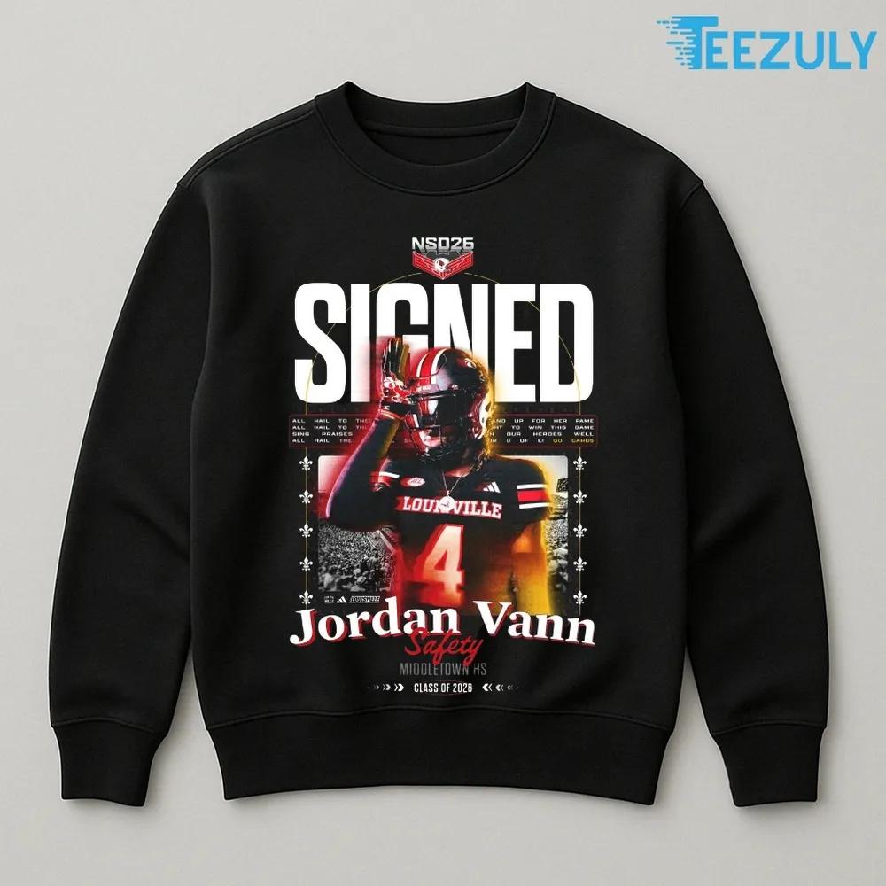 Jordan Vann Safety Middletown HS Louisville Cardinals Class of 2026 T shirt Jordan Vann Safety Middletown HS Louisville Cardinals Class of 2026 T shirt