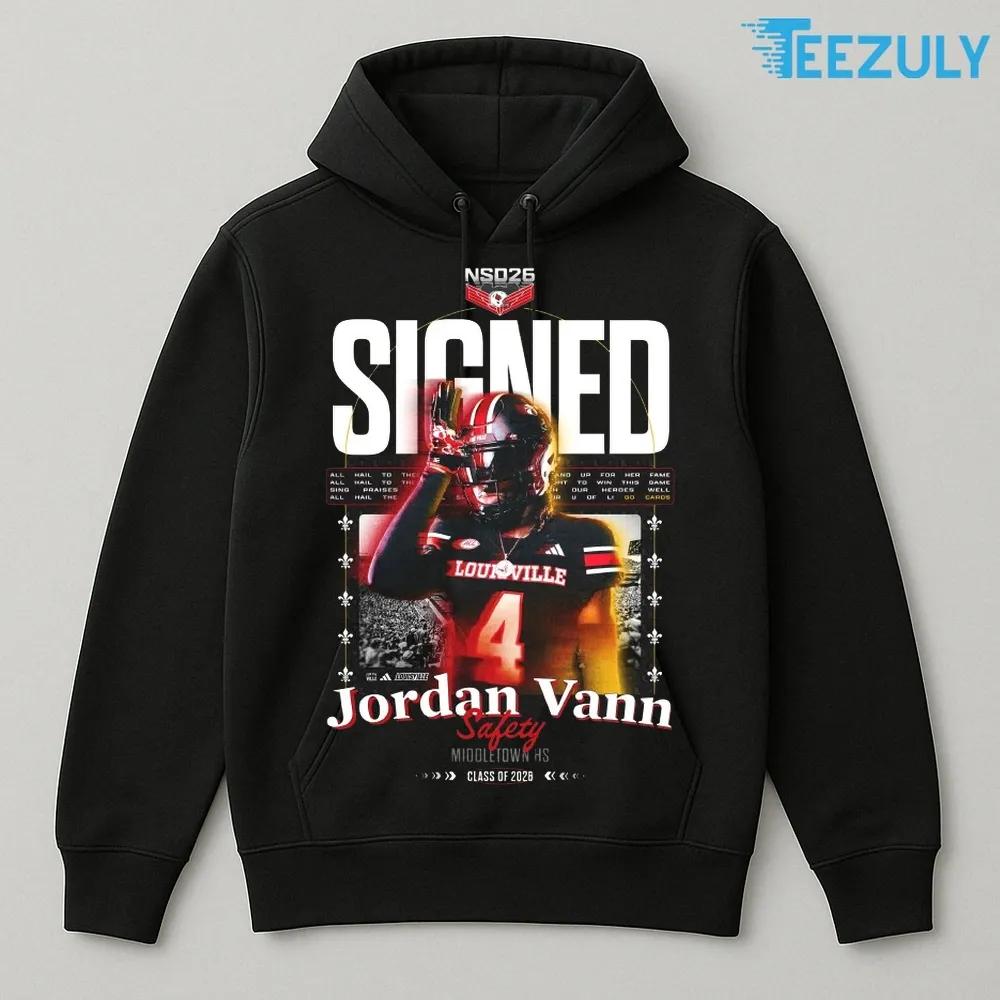 Jordan Vann Safety Middletown HS Louisville Cardinals Class of 2026 T shirt Jordan Vann Safety Middletown HS Louisville Cardinals Class of 2026 T shirt