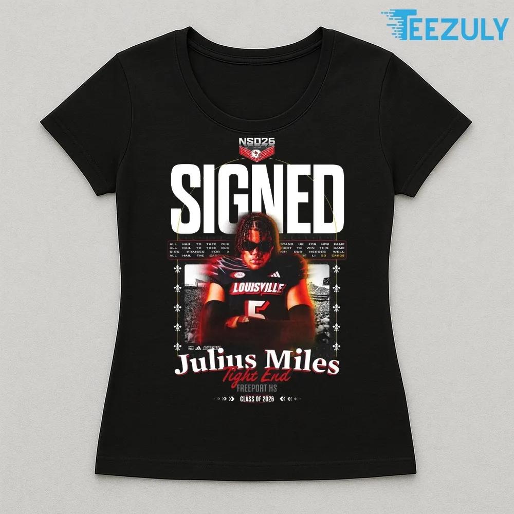 Julius Miles Tight End Freeport Louisville Cardinals Class of 2026 T shirt Julius Miles Tight End Freeport Louisville Cardinals Class of 2026 T shirt